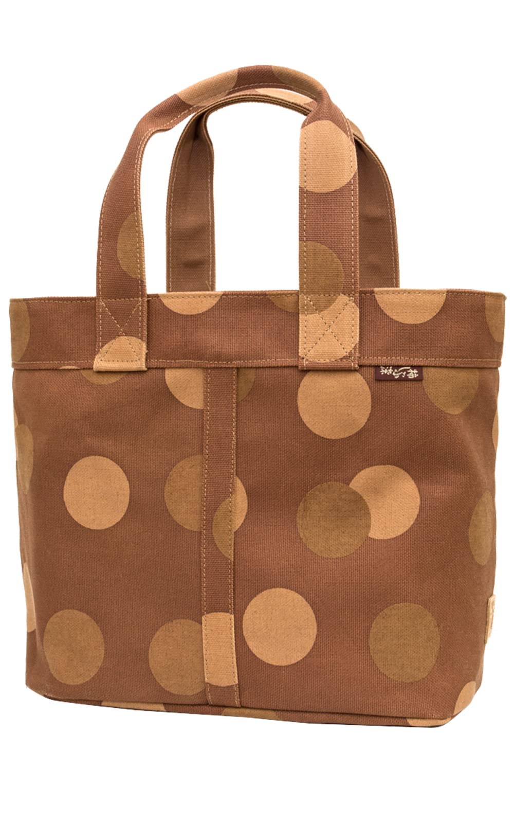 革×キャンバス　帆布　美品久遠堂武内菊水柿渋染めトートバッグ　市松模様　ブラウン 革×キャンバス 帆布 美品久遠堂武内菊水柿渋染めトートバッグ 市松模様